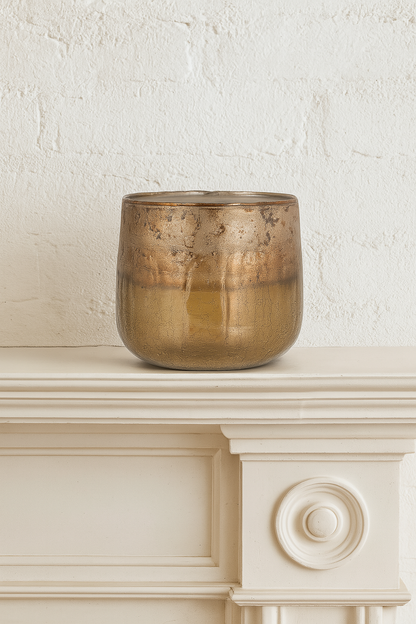 Konara Glass Tealight Holder - Copper Smoke