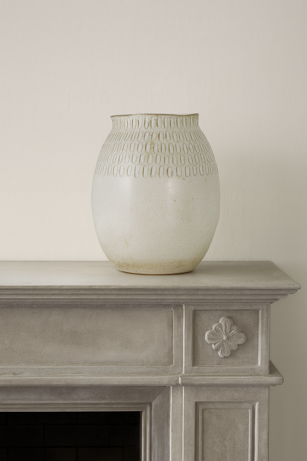 Anjuna Reactive Glaze Ceramic Vase - Off White