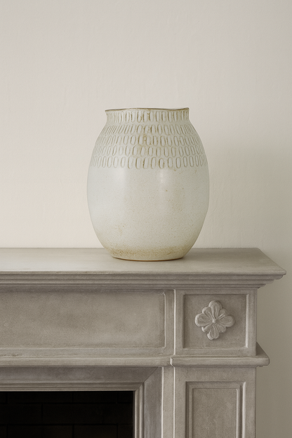 Anjuna Reactive Glaze Ceramic Vase - Off White